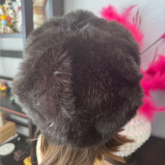 Vintage Dark Brown Faux Fur Beret - Picture 3 of 9